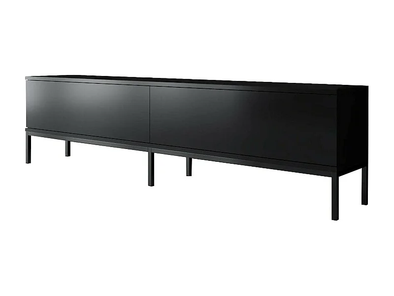 Meuble TV Regulus, Buffet de salon, Armoire basse pour TV, Base murale de rangement, 180x30h47 cm, Noir