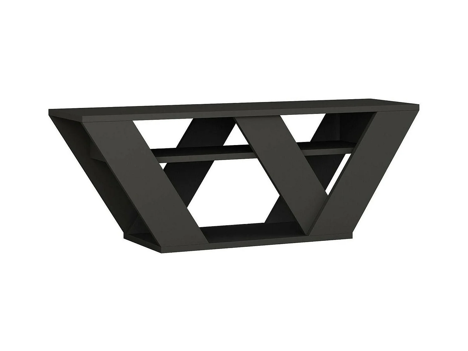 Armário de suporte de TV Dpellegr, Aparador de sala, Armário de TV baixo, Base de parede equipada, 110x30h40 cm, Antracite