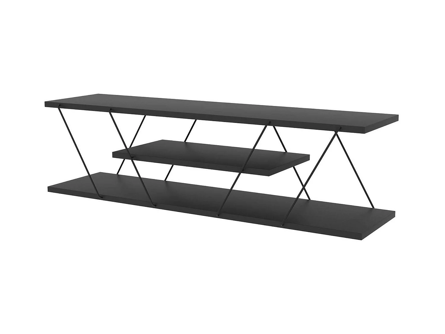 Suporte de TV Dmustaph, Aparador de sala, Armário de TV baixo, Base de parede equipada, 120x30h33 cm, Antracite e Cinza