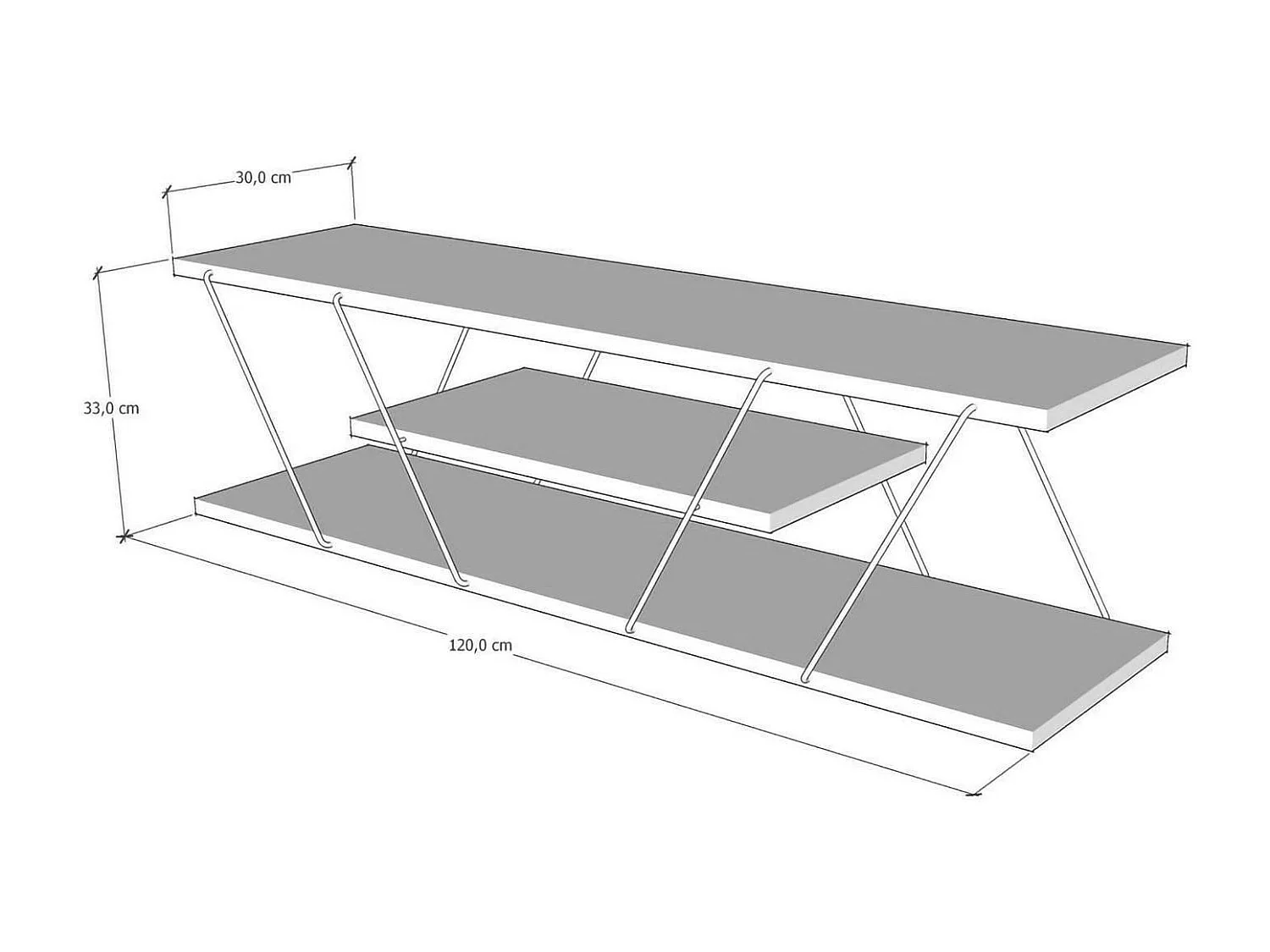 Mueble de televisión Dmustaph, Aparador de salón, Mueble bajo para TV, Base de pared equipada, 120x30h33 cm, Antracita y Gris