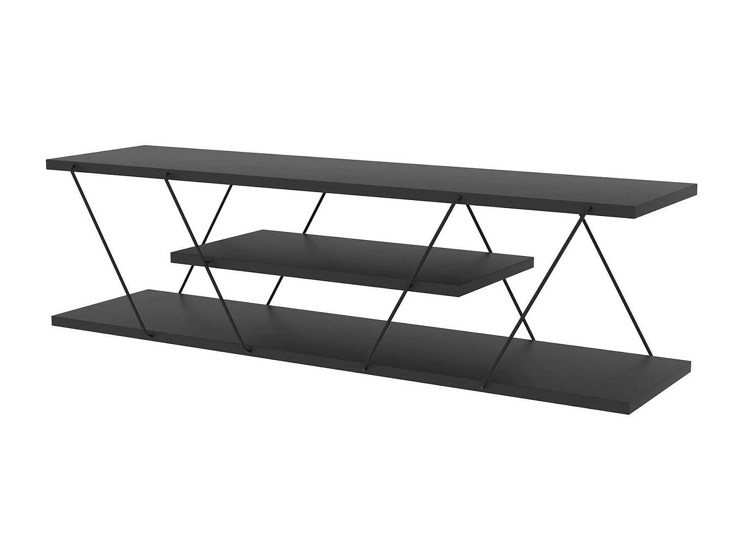 Suporte de TV Dmustaph, Aparador de sala, Armário de TV baixo, Base de parede equipada, 120x30h33 cm, Antracite e Cinza