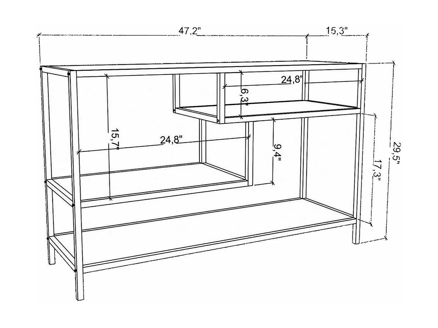 Mueble de televisión Dplizzar, Aparador de salón, Mueble bajo para TV, Base de pared equipada, 120x39h75 cm, Antracita y Negro