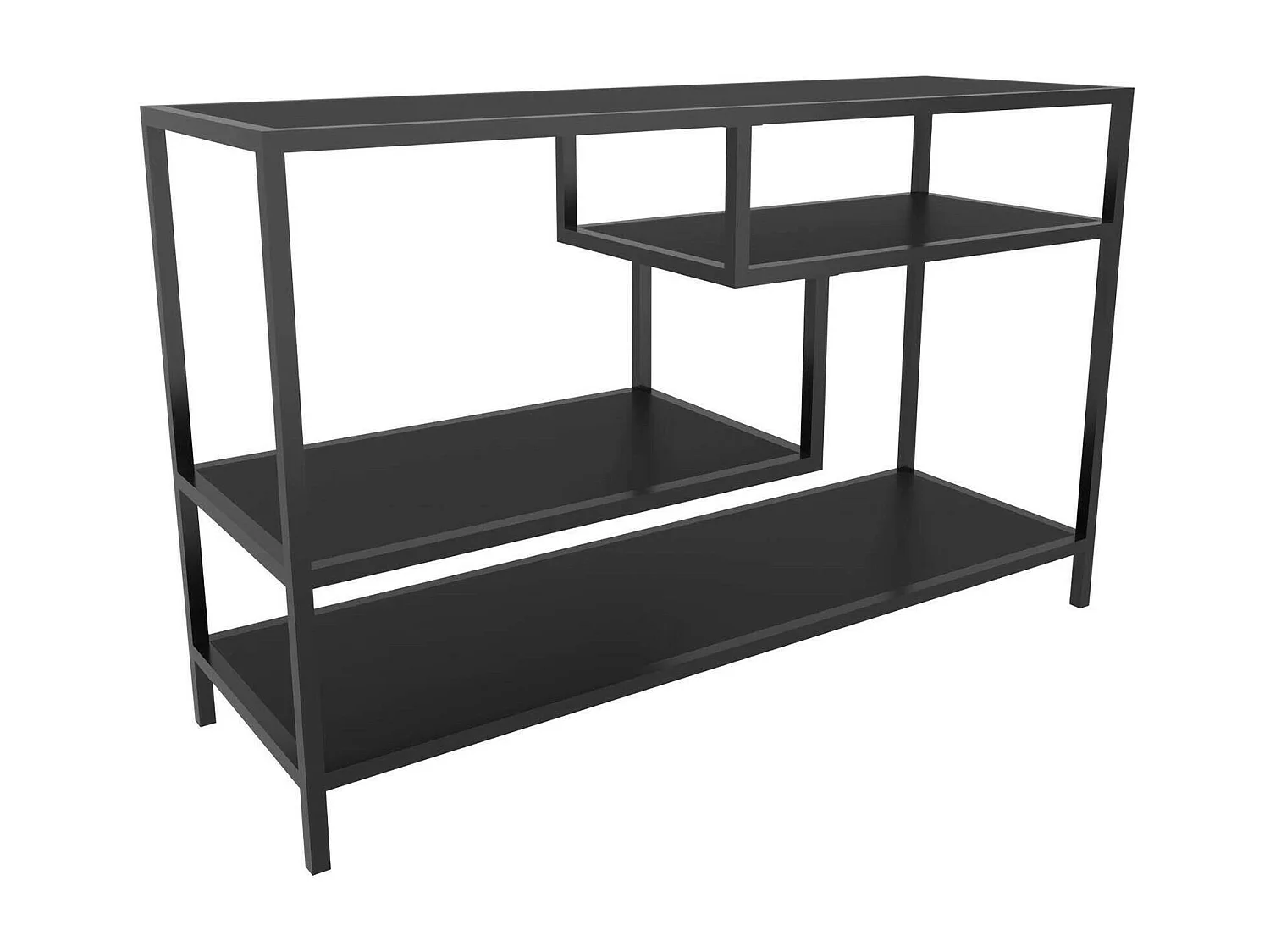 Fernsehschrank Dplizzar, Ständer für Wohnzimmerfernseher, Niedriges Wohnzimmer-Sideboard, TV-Ständerbasis, 120x39h75 cm, Anthrazit und Schwarz