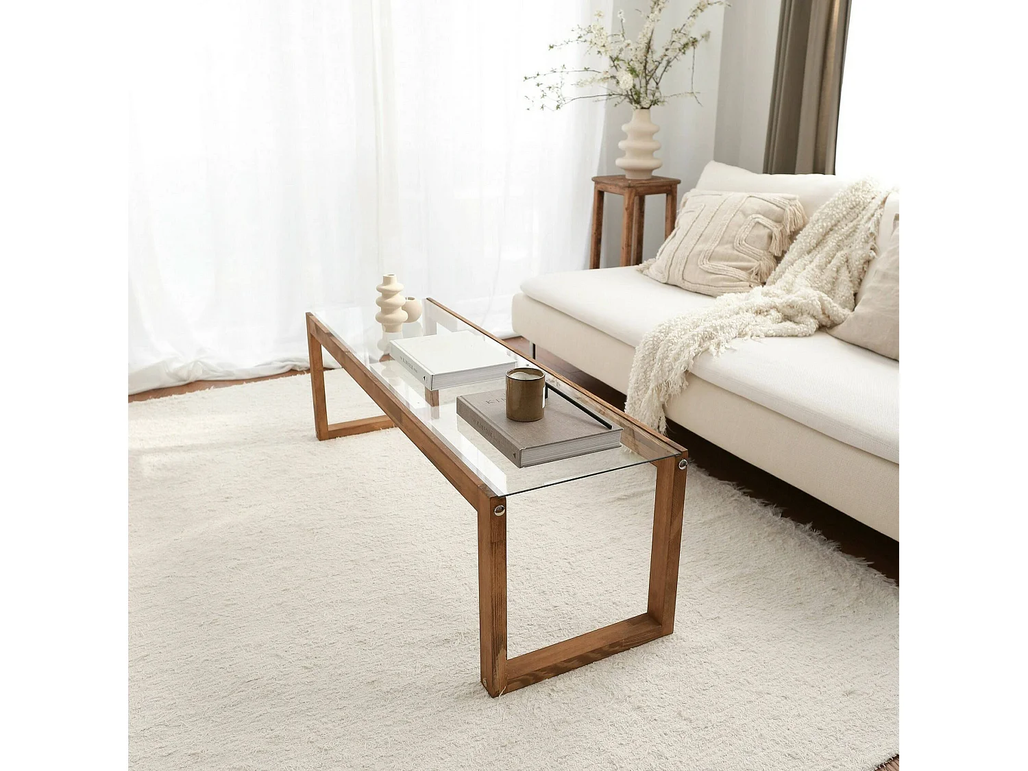 Dfrattes tv-meubel, woonkamermeubel, lage tv-meubel, wandstandaard, 130x40h40 cm, Eiken