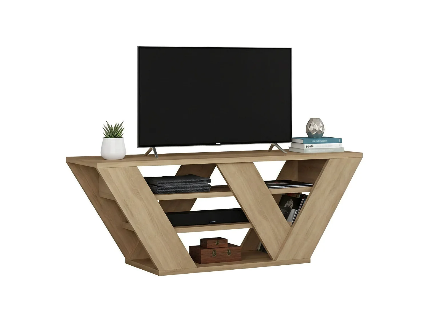 Dpellegr tv-meubel, woonkamer dressoir, laag tv-meubel, inbouw wandonderstel, 110x30h40 cm, eiken
