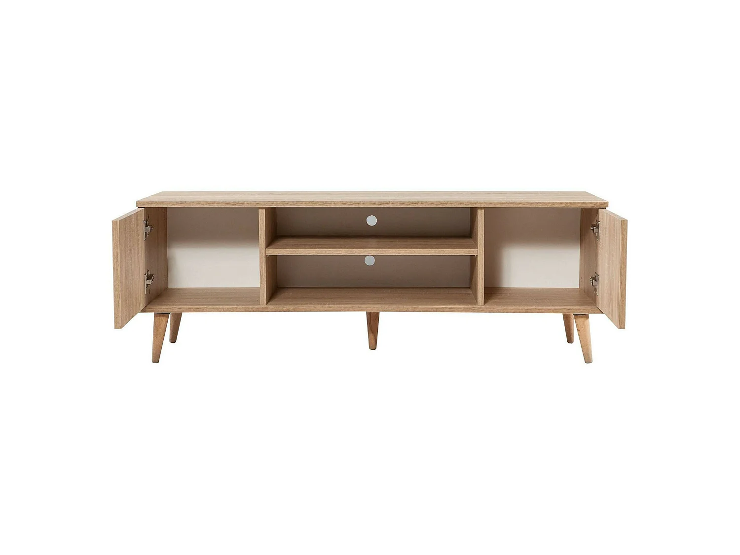 Fernsehschrank Dfantacc, Ständer für Wohnzimmerfernseher, Niedriges Wohnzimmer-Sideboard, TV-Ständerbasis, 140x40h50 cm, Eiche und Multicolor