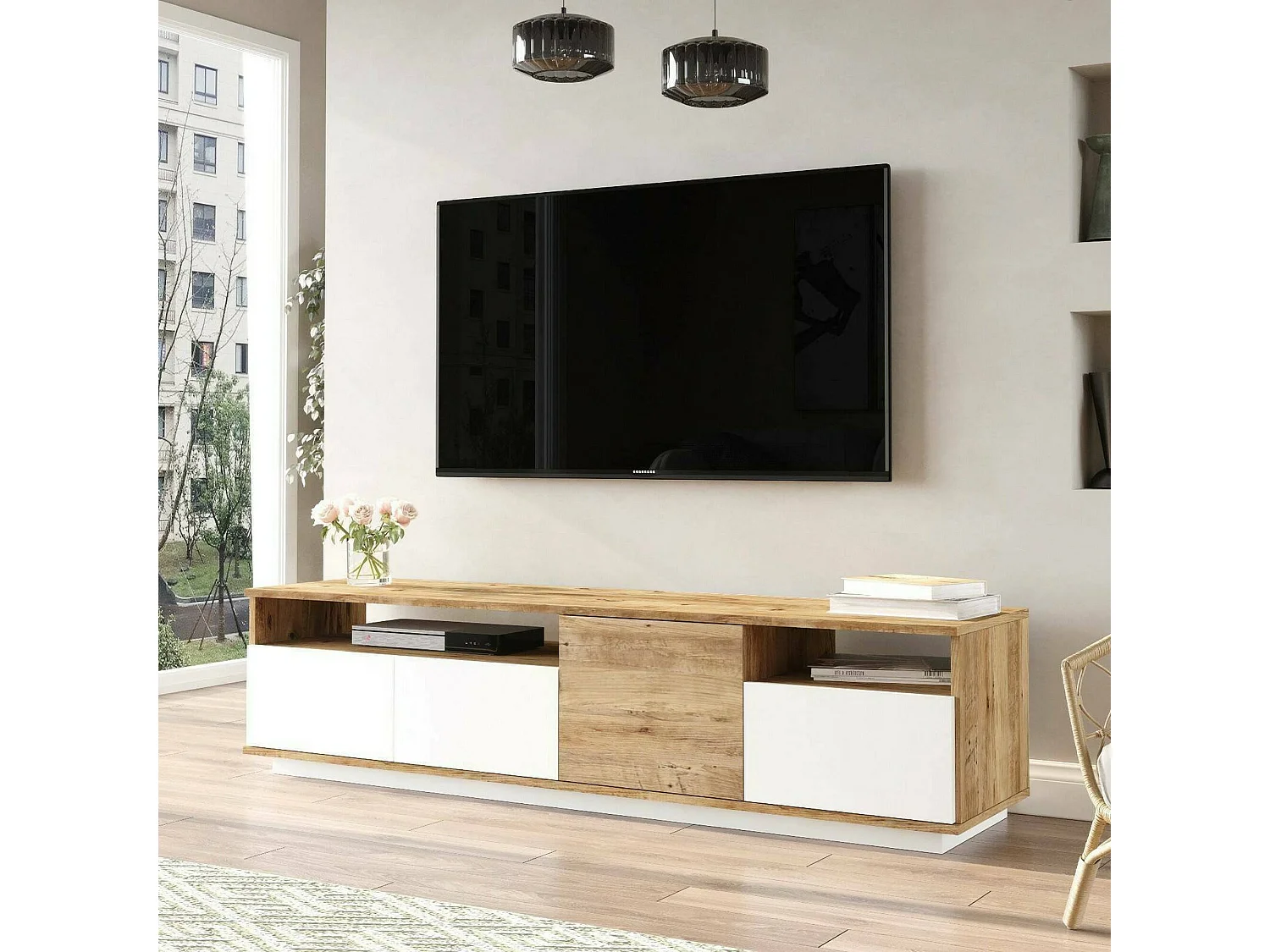 Mobile Porta tv Axi, 2 Ripiani, 44.5x180x44.6h cm Marrone Quercia