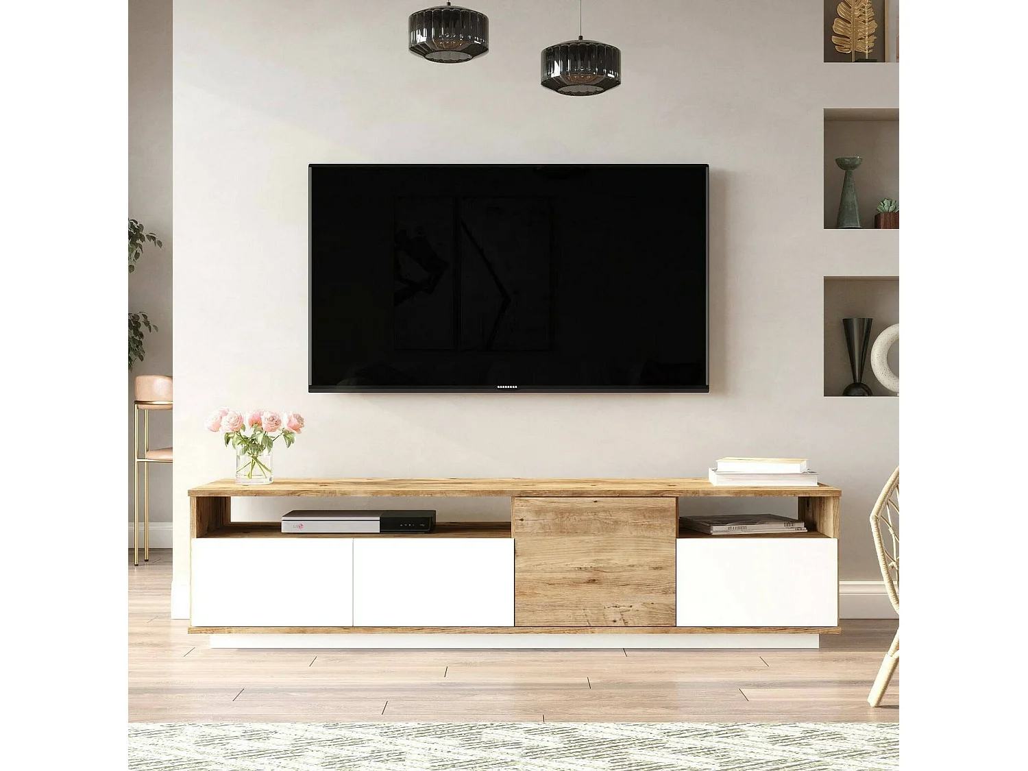 Mobile Porta tv Axi, 2 Ripiani, 44.5x180x44.6h cm Marrone Quercia