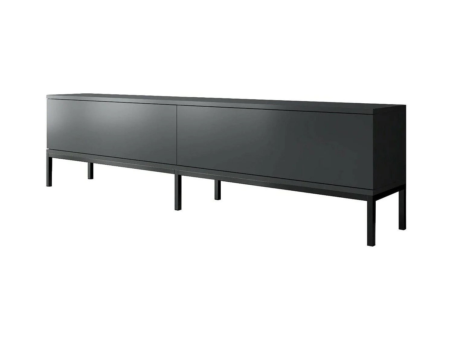 Armário de TV Dpetrell, Aparador de sala, Armário de TV baixo, Base de parede equipada, 180x30h47 cm, Antracite e Preto