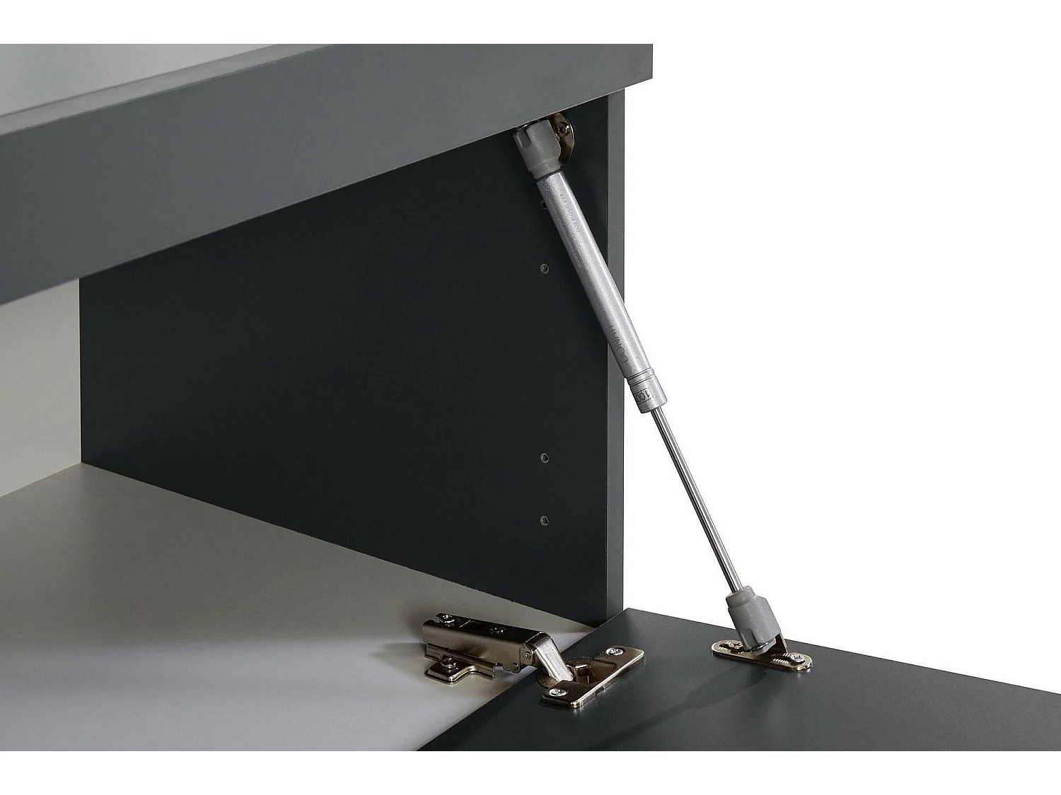 Meuble TV Ulrico, Buffet bas de salon avec 3 portes, Base meuble TV, 220x40h35 cm, Anthracite