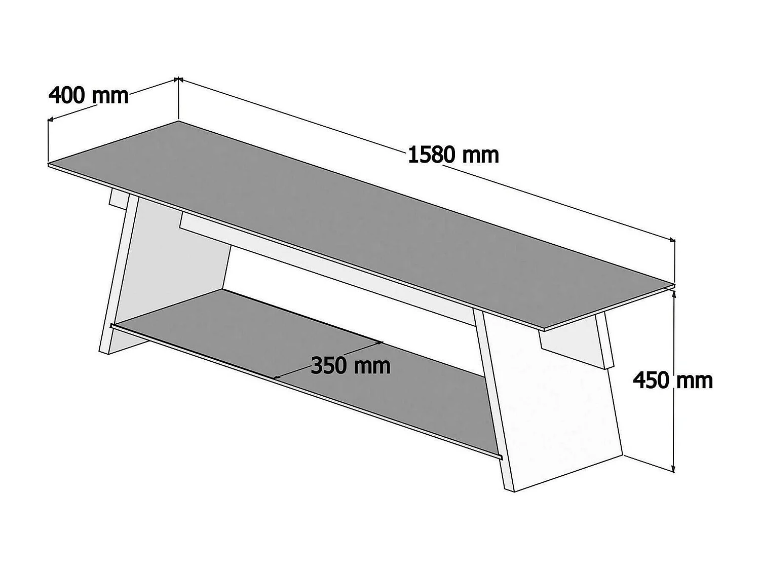Dpotenz tv-standaard, woonkamermeubel, lage tv-meubel, wandstandaard, 158x40h45 cm, walnoot en zwart