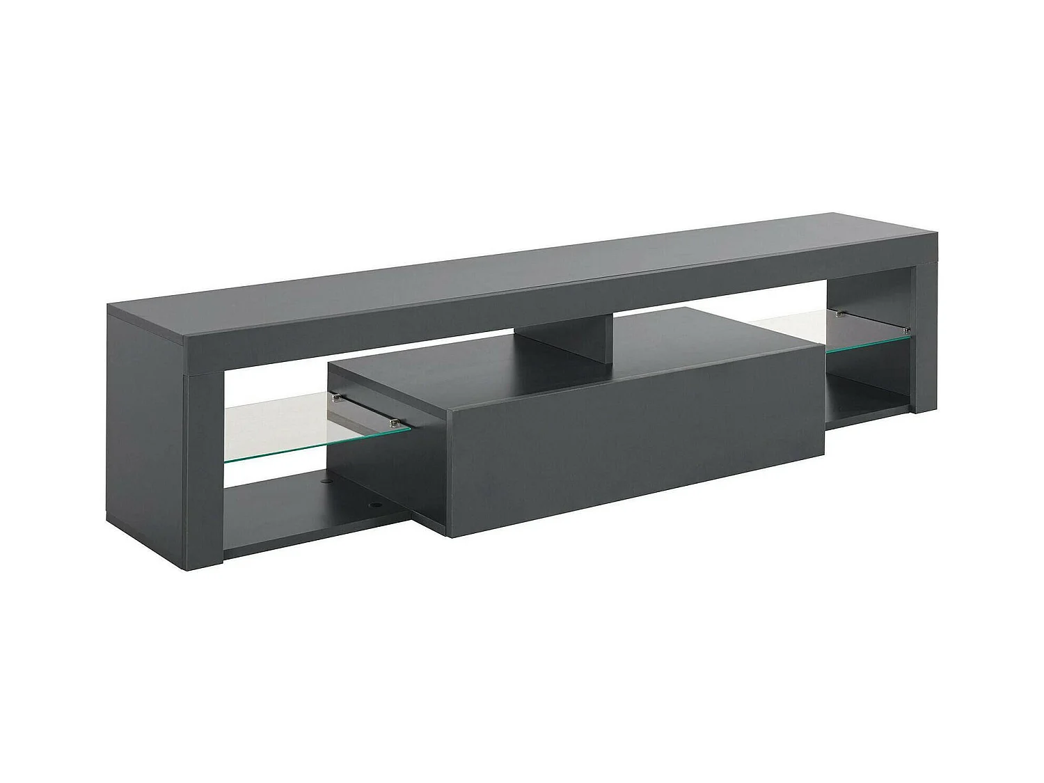 Armário de suporte de TV Dcompagno, Suporte de TV de base, Aparador baixoRno a 1 folha, 100% Made in Italy, 160x40h35 cm, Antracite