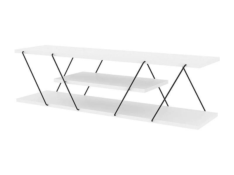 Dmustaph tv-meubel, woonkamermeubel, lage tv-meubel, wandstandaard, 120x30h33 cm, Zwart-wit