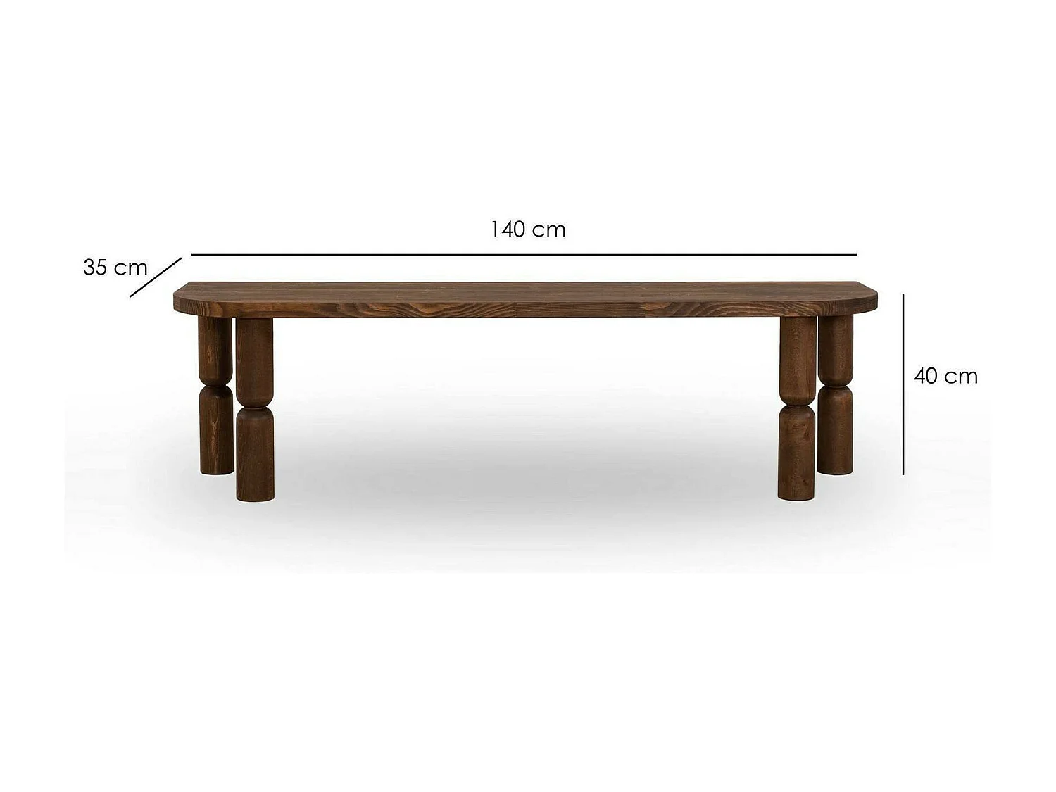 Meuble TV Ceres, Buffet de salon, Armoire basse pour TV, Base murale de rangement, 140x35h40 cm, Noyer