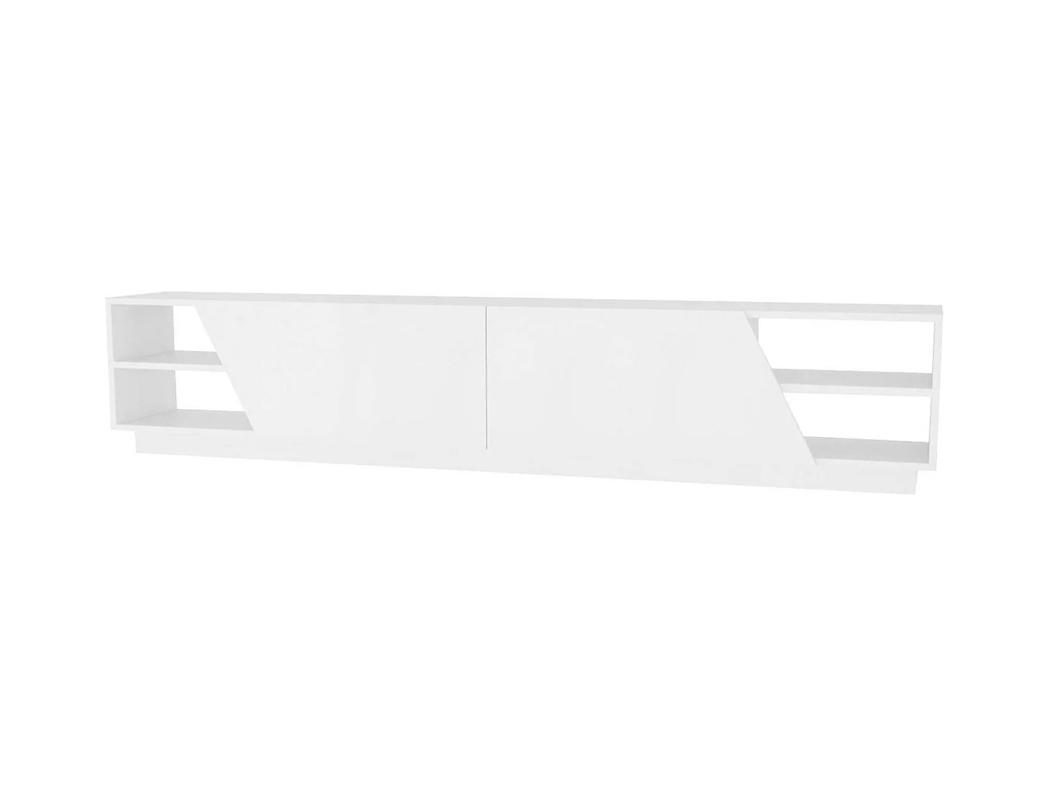 Armário de TV Dpazienz, Aparador de sala, Armário de TV baixo, Base de parede equipada, 240x37h47 cm, Branco