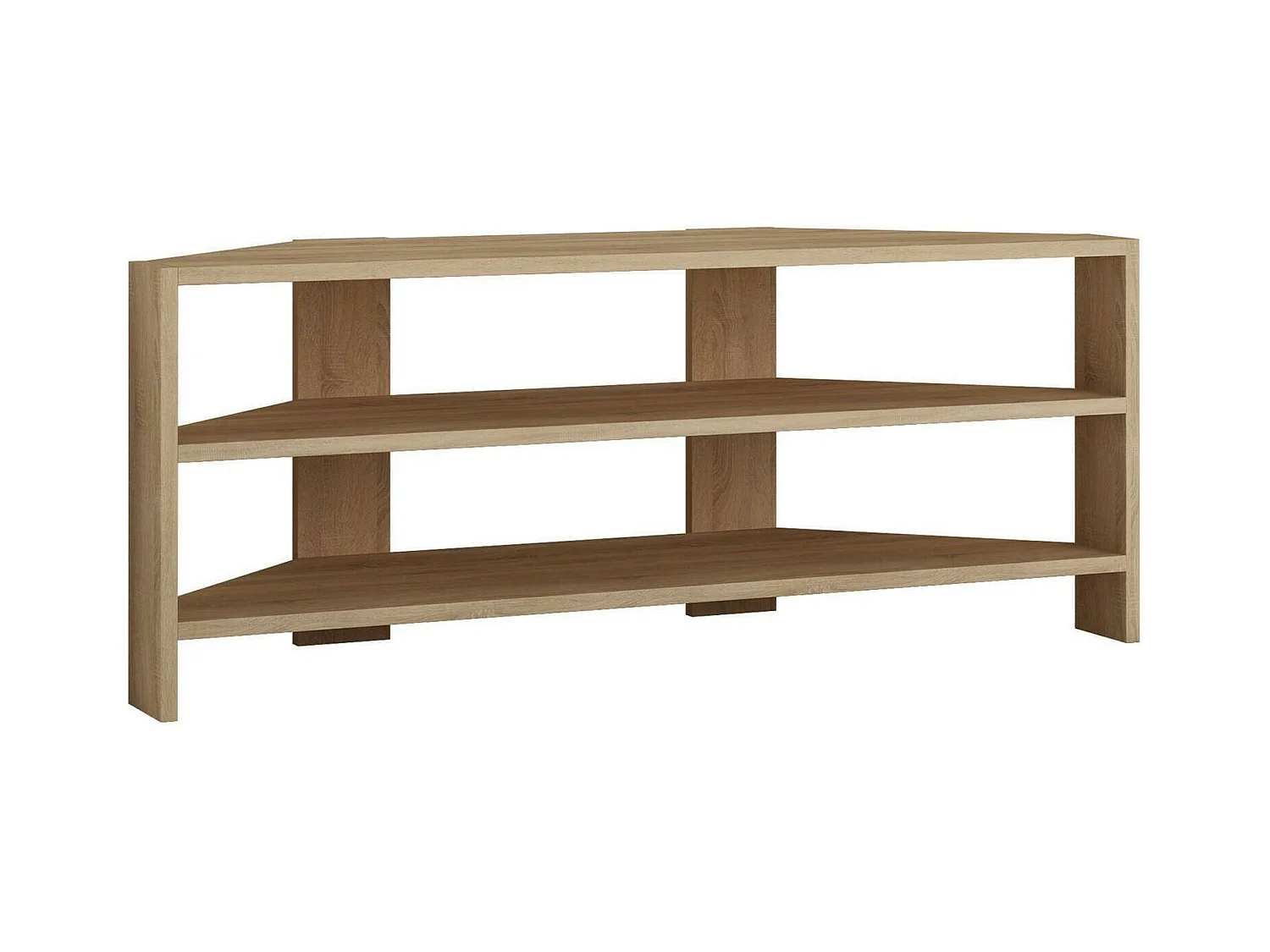 Meuble TV Alfa, Buffet de salon, Armoire basse pour TV, Base murale de rangement, 114x36h45 cm, Chêne