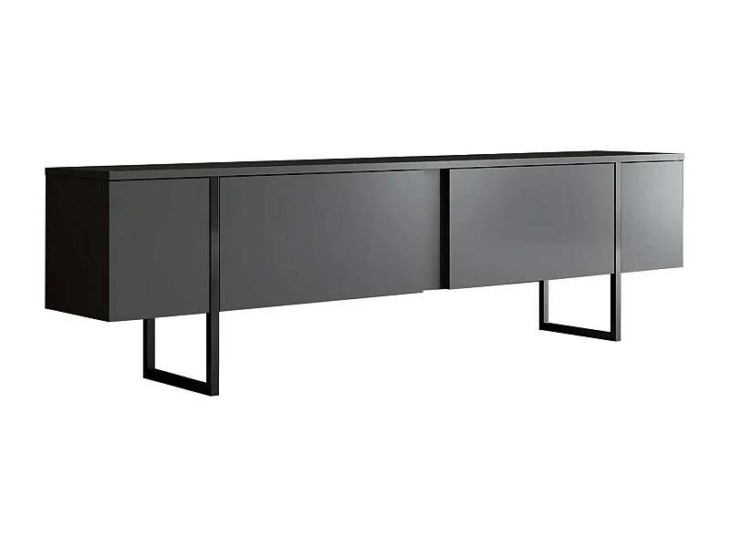 Dgridell tv-meubel, woonkamermeubel, lage tv-meubel, wandstandaard, 180x30h50 cm, antraciet en zwart