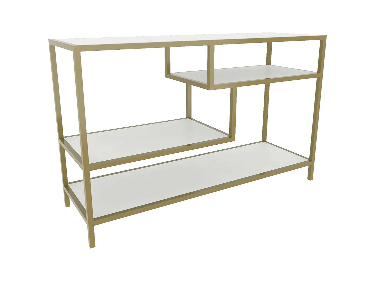 Dplizzar tv-houder, bijzet voor in de woonkamer, kastTv-bas, wandvoet, 120x39h75 cm, goud en wit