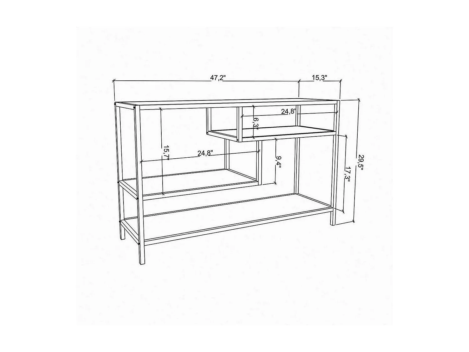Meuble TV Vega, Buffet de salon, Armoire basse pour TV, Base murale de rangement, 120x39h75 cm, Or et Blanc