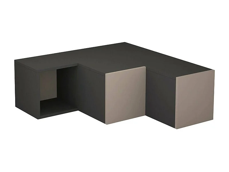 Fernsehschrank Dfallett, Ständer für Wohnzimmerfernseher, Niedriges Wohnzimmer-Sideboard, TV-Ständerbasis, 90x92h32 cm, Anthrazit und Beige