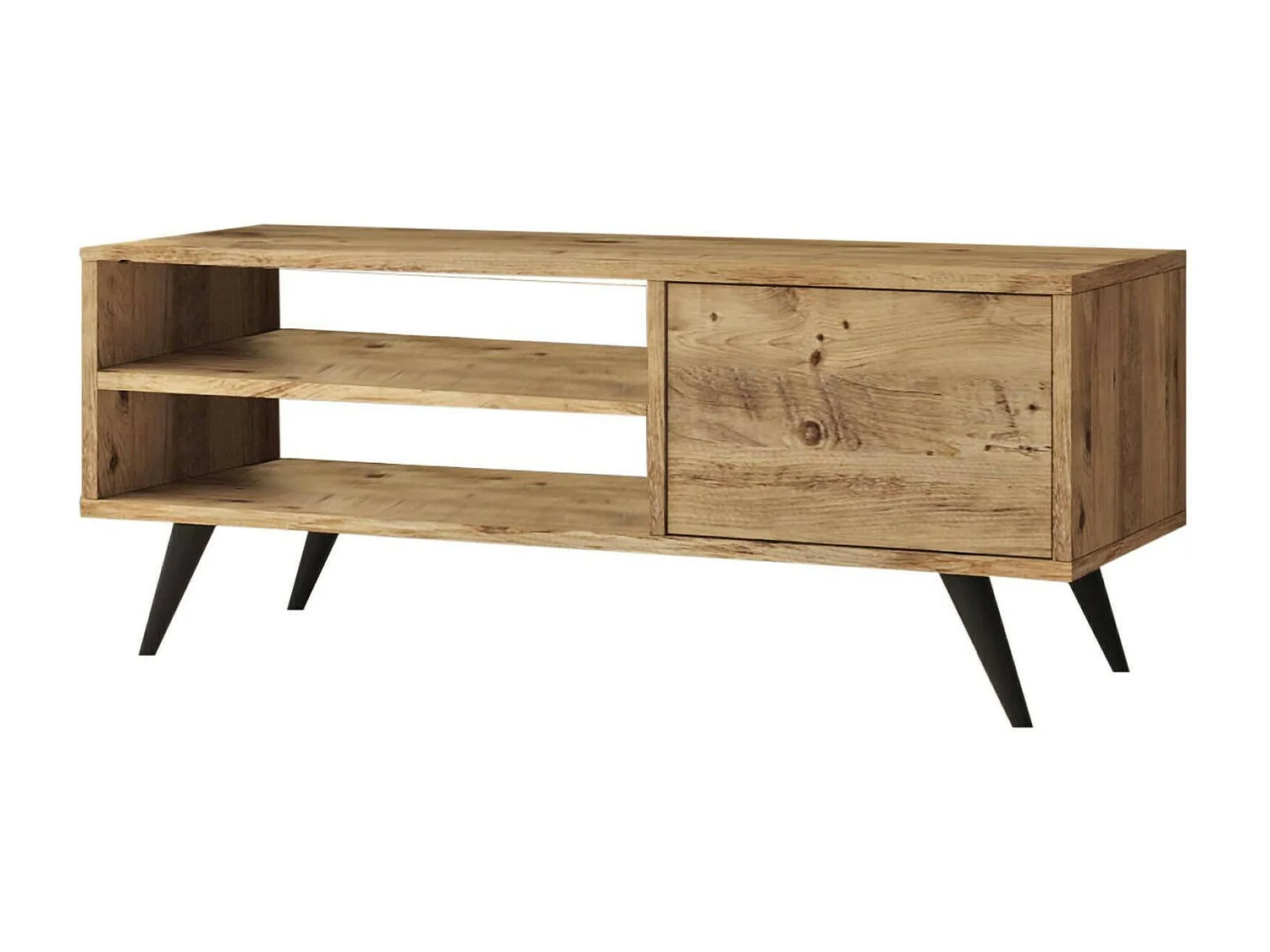 Armário de TV Dpavar, Aparador de sala, Armário de TV baixo, Base de parede equipada, 110x40h44 cm, Carvalho