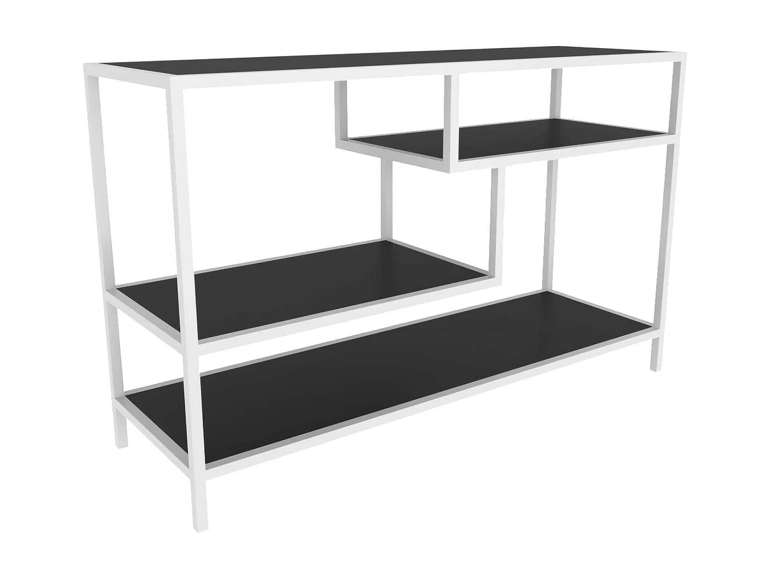 Fernsehschrank Dplizzar, Ständer für Wohnzimmerfernseher, Niedriges Wohnzimmer-Sideboard, TV-Ständerbasis, 120x39h75 cm, WeiÃŸ und Anthrazit