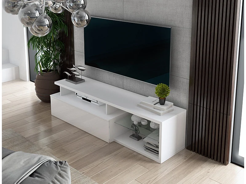 Mobile Porta tv Gisella, un Ripiano, 38x160x41h cm Bianco