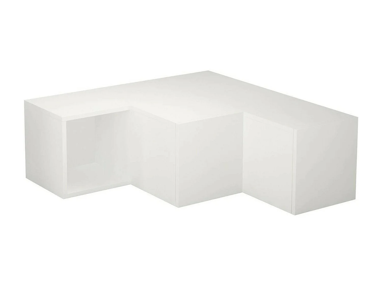 Meuble TV Alya, Buffet de salon, Armoire basse pour TV, Base murale de rangement, 90x92h32 cm, Blanc