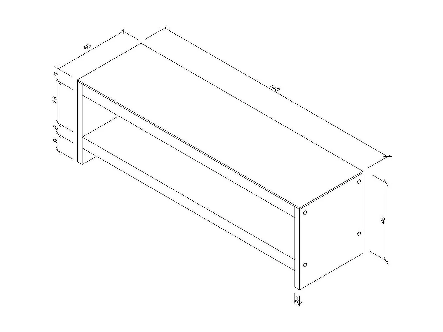 Mobile Porta tv Wiley, 2 Ripiani, 40x140x45h cm Marrone Noce