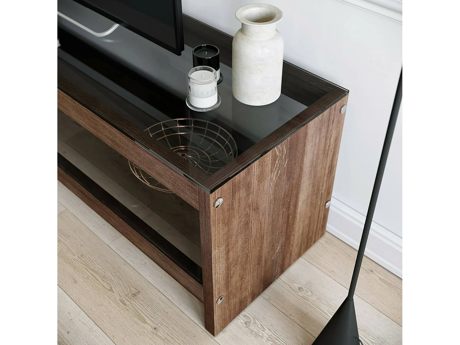 Fernsehschrank Dpaciocc, Ständer für Wohnzimmerfernseher, Niedriges Wohnzimmer-Sideboard, TV-Ständerbasis, 140x40h45 cm, Nussbaum