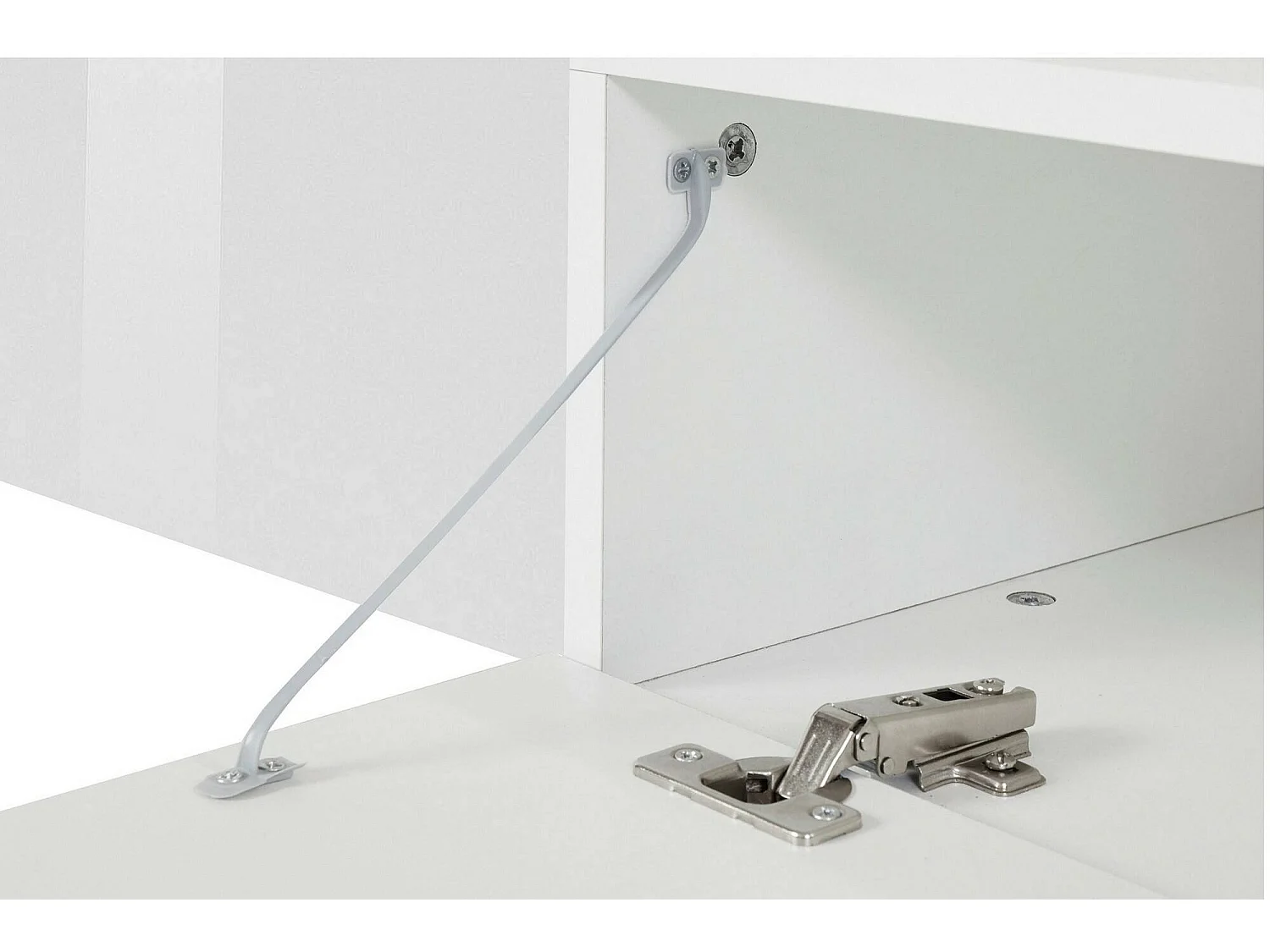 TV-Ständer Dconsigl, niedriges Wohnzimmer-Kommode mit 3 Türen, TV-Ständer-Basis, 240x40x35 cm, glänzendes WeiÃŸ