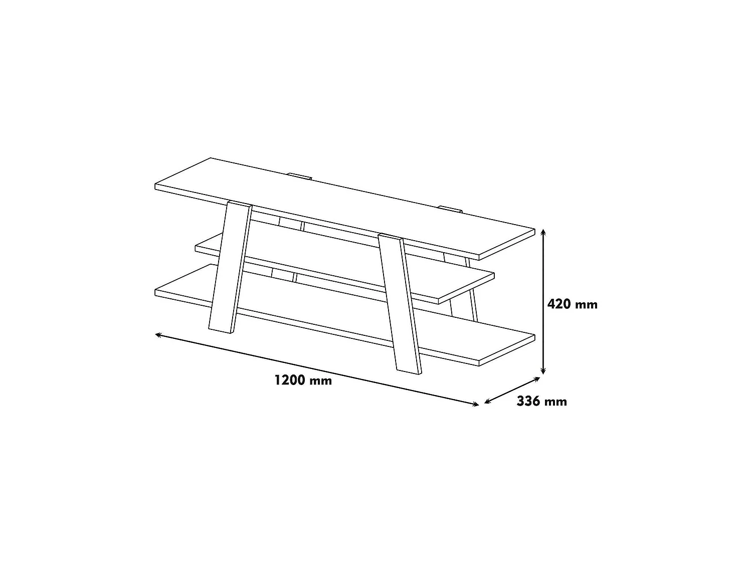 Armário de TV Doukhadd, Aparador de sala, Armário de TV baixo, Base de parede equipada, 120x34h42 cm, Nogueira e Branco