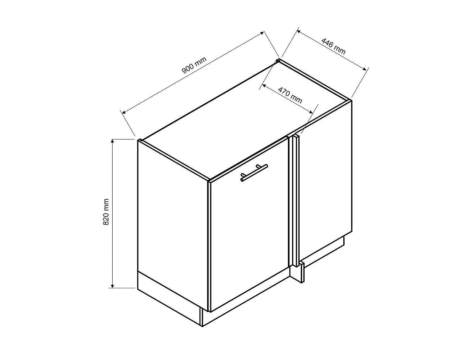 Cuisine complète d'angle ANIA 9 éléments couleur Graphite - Longueur 200/260 cm