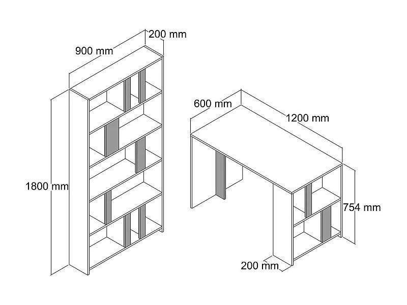 Mesa Dpadalin, Mesa multiuso, Mesa de escritório com suporte para PC, Bancada, 120x60h75 cm, Nogueira e Antracite