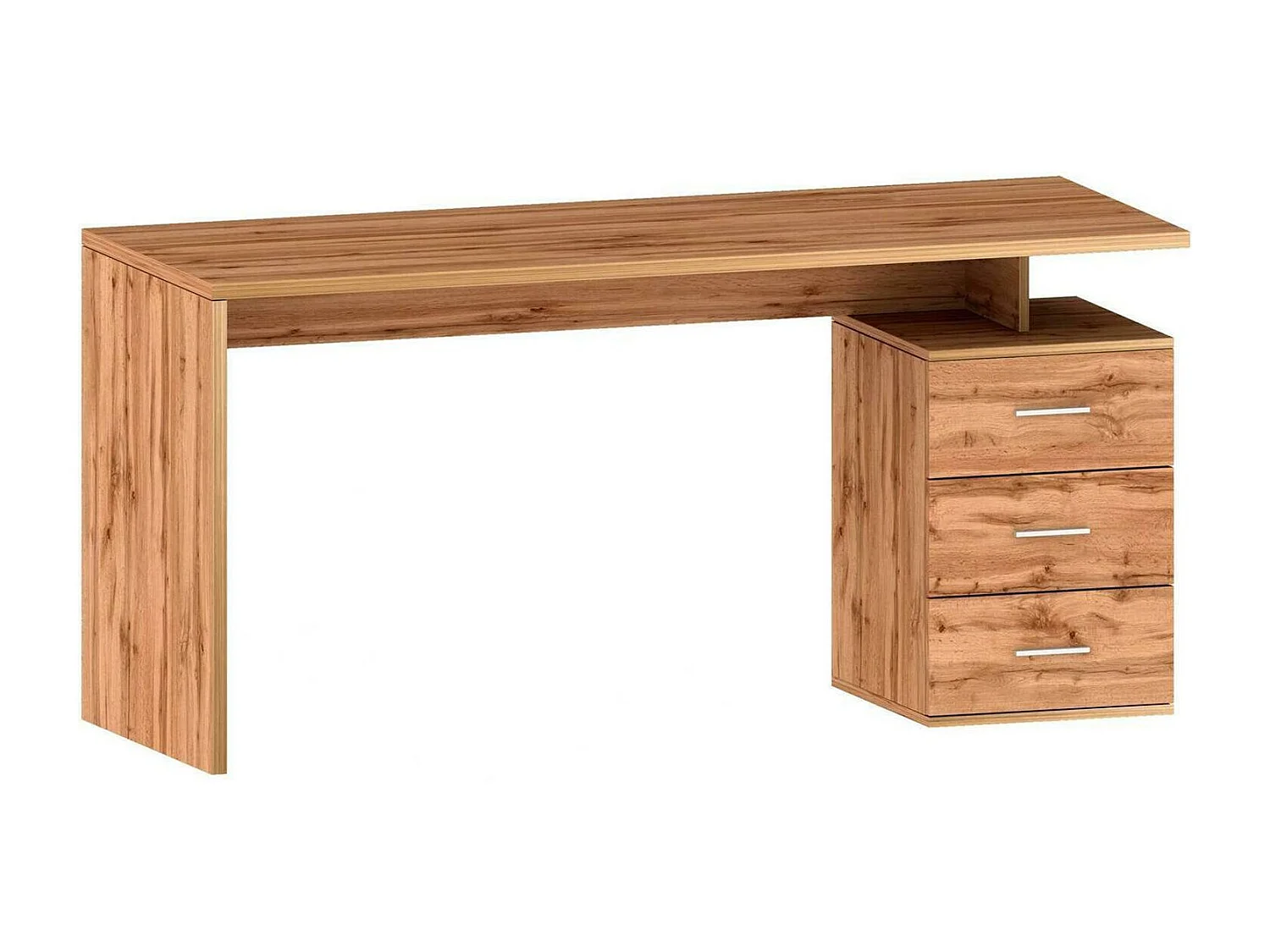 Mesa Dchiellin, Mesa de trabalho linear, Mesa de escritório multiuso, Mesa de poupança de espaço multi-posição, 160x60h75 cm, Carvalho