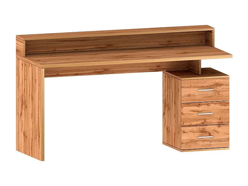 Scrivania Flaminia, 3 Cassetti Made in Italy, 90x160x60h cm Marrone Rovere