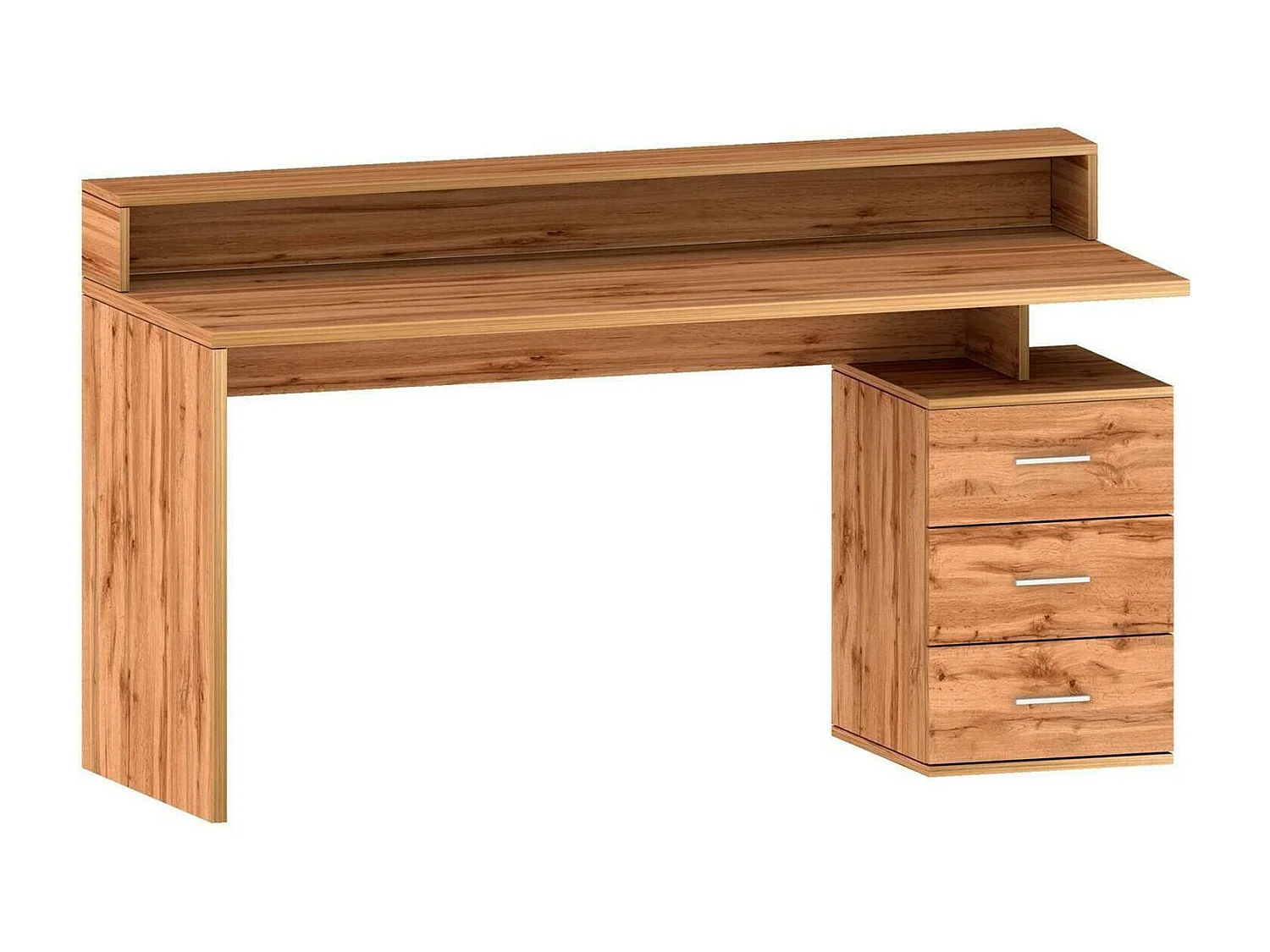 ScrivAnia Dcaligar, Bureau met LED verlichting, Multifunctioneel bureau, Multi-position ruimtebesparend bureau, 160x60h90 cm, Eiken