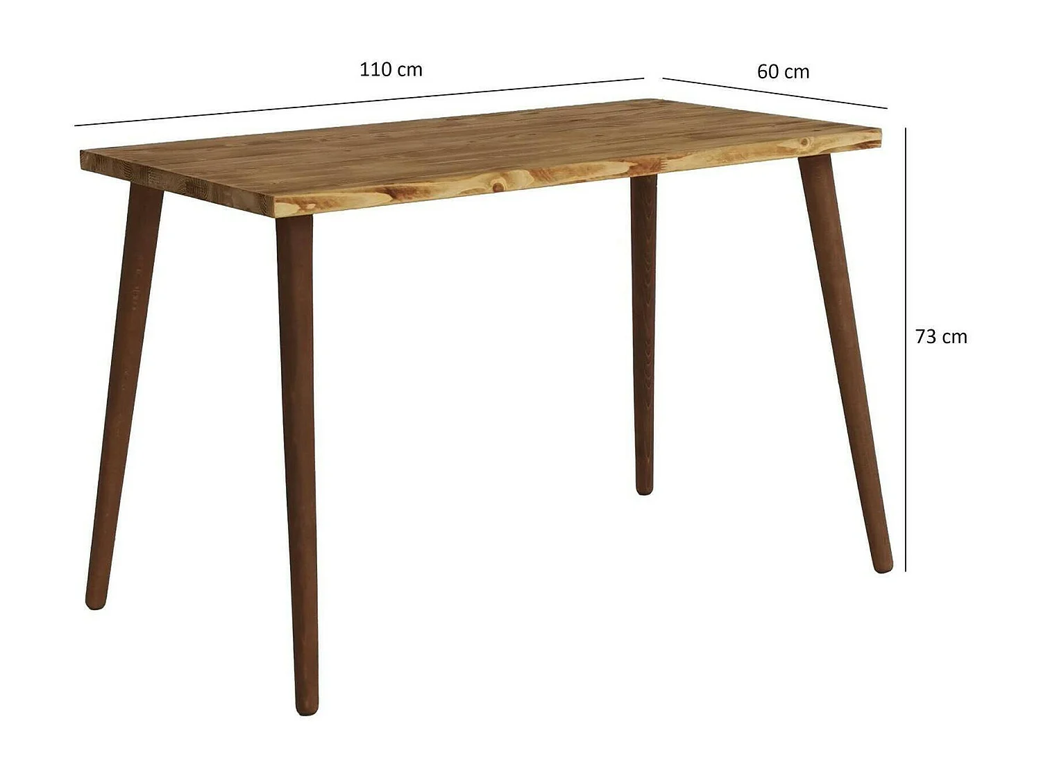Dlojacon Bureau, Multifunctioneel Bureau, PC Kantoortafel, Werkblad, 110x60h73 cm, Eiken