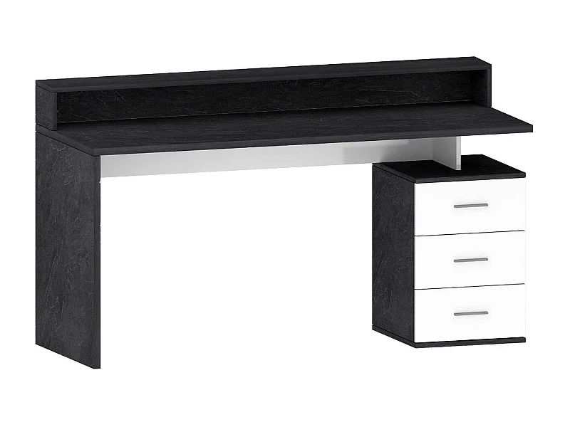 Dchiriche Bureau, Bureau met soprBureau, Multifunctioneel Bureau, Multi-Position Space-Saver Bureau, 160x60h90 cm, Wit en Leisteen