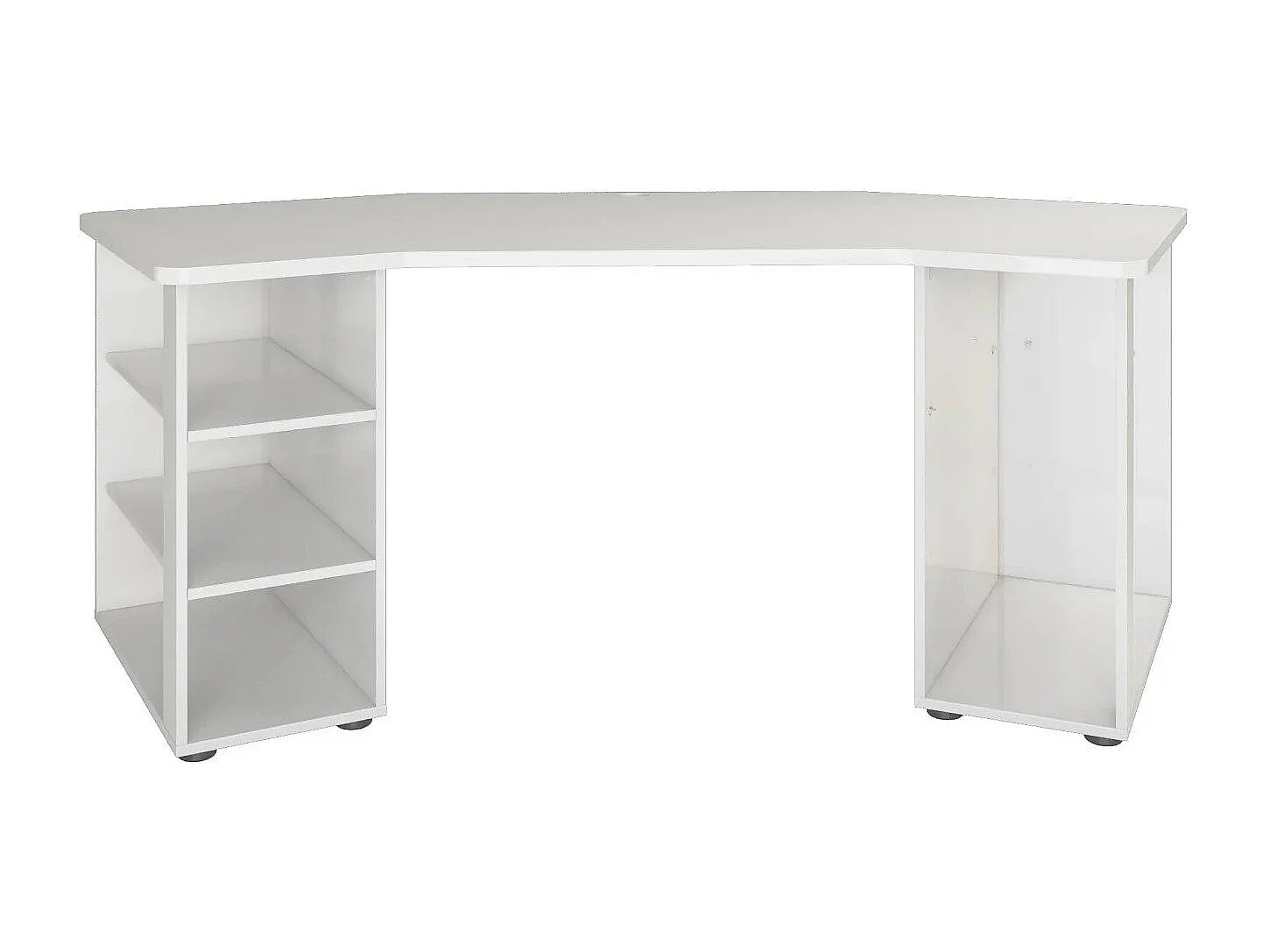Bureau Bangui, Pupitre polyvalent, Table de bureau pour PC, Plan de travail, Made in Italy, 205x91h76 cm, Blanc brillant