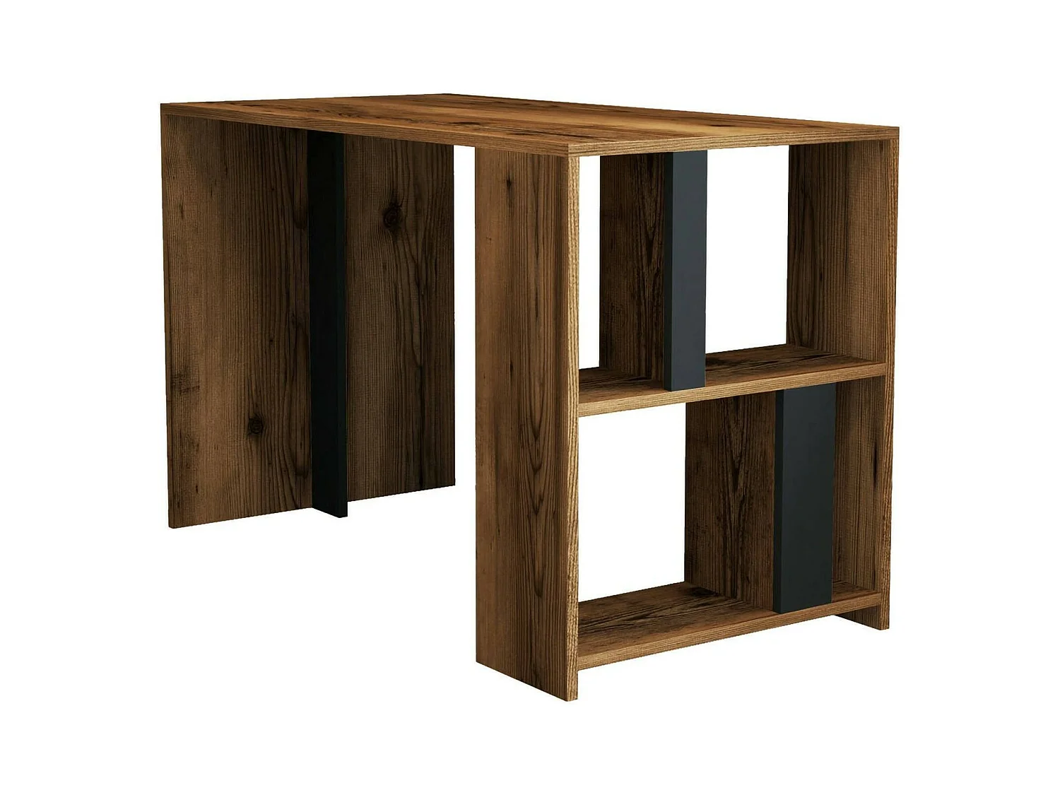 Bureau Schedar, Pupitre polyvalent, Table de bureau pour PC, Plan de travail, 120x60h75 cm, Noyer et Anthracite