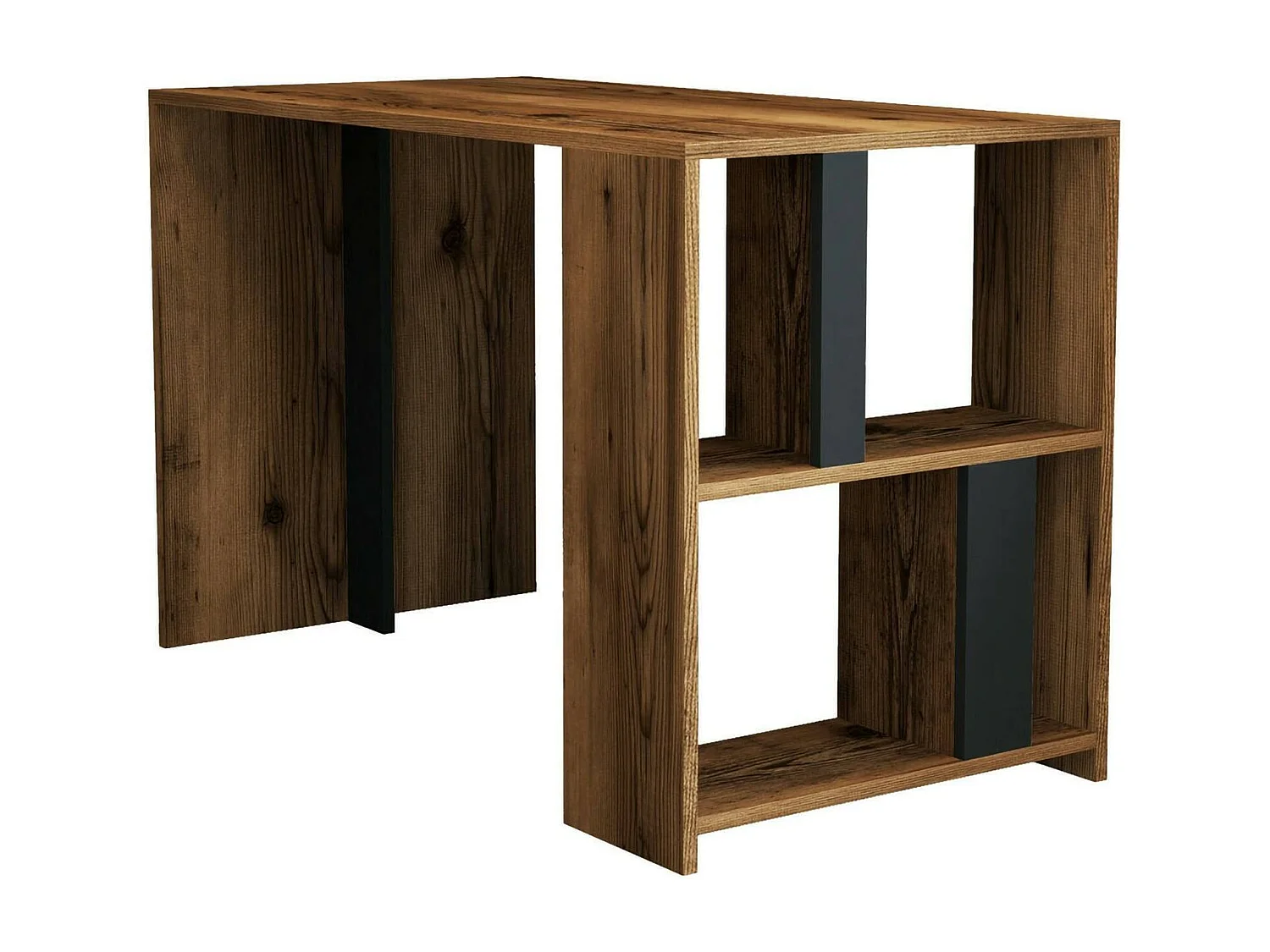 Bureau Schedar, Pupitre polyvalent, Table de bureau pour PC, Plan de travail, 120x60h75 cm, Noyer et Anthracite