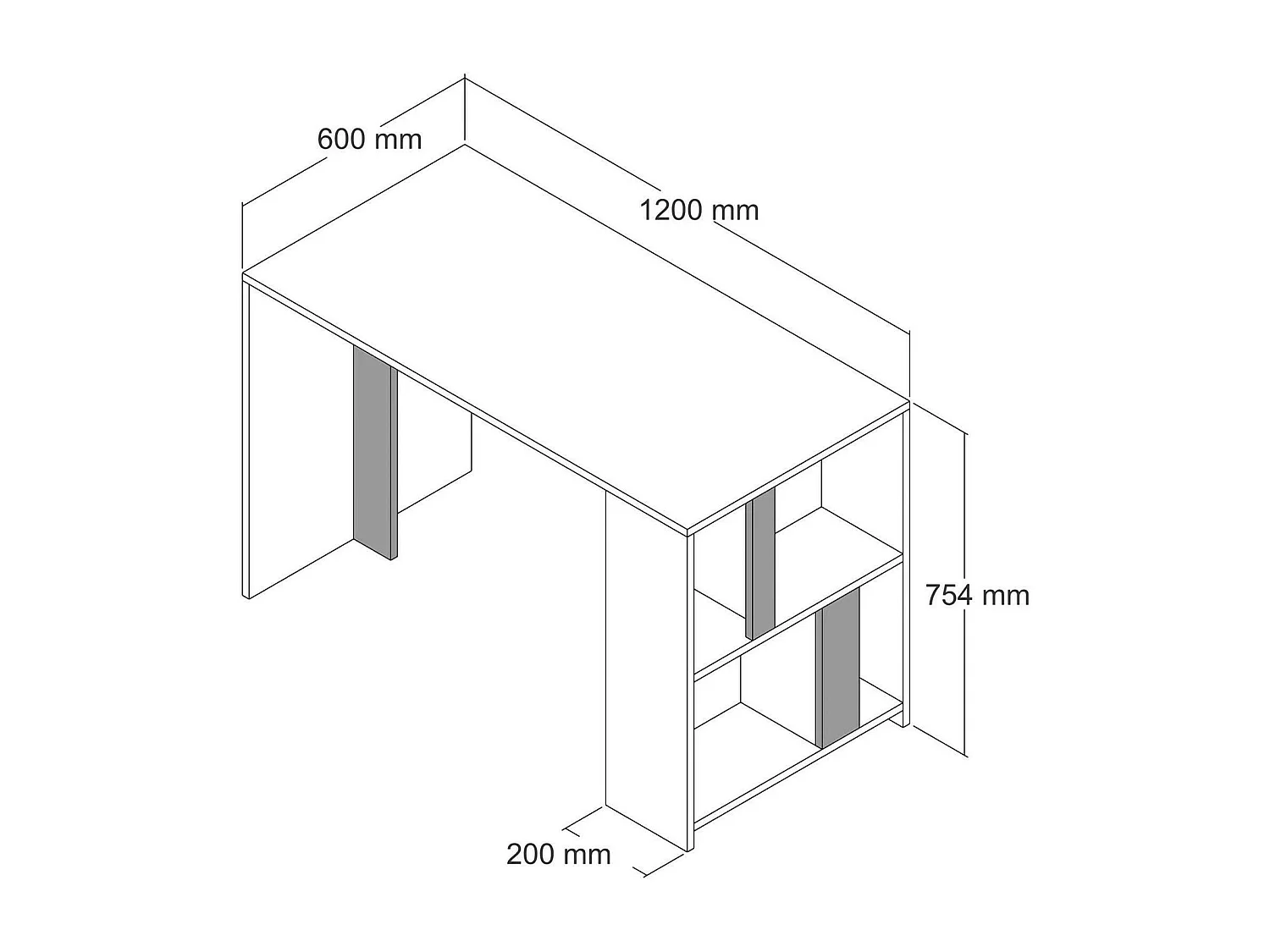 Bureau Schedar, Pupitre polyvalent, Table de bureau pour PC, Plan de travail, 120x60h75 cm, Noyer et Marbre Blanc
