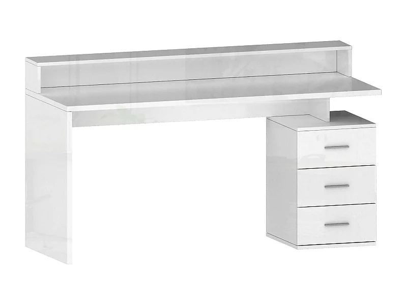 Bureau Svevo, Bureau avec plateau, Bureau polyvalent, Bureau gain de place multi-positions, 160x60h90 cm, Blanc