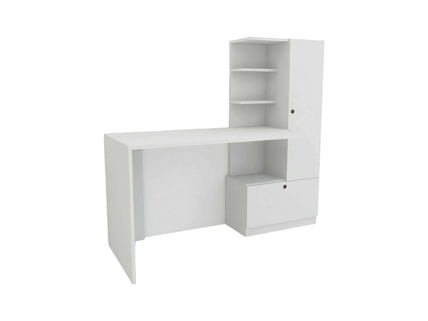 Bureau Dniccola, ScritMultifunctionele Toio, PC Houder Kantoortafel, Werkblad, 120x62h74 cm, Wit
