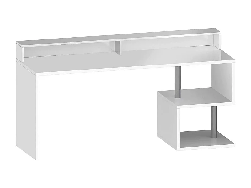 Scrivania Aurigo, 2 Ripiani Made in Italy, 60x180x93h cm Bianco