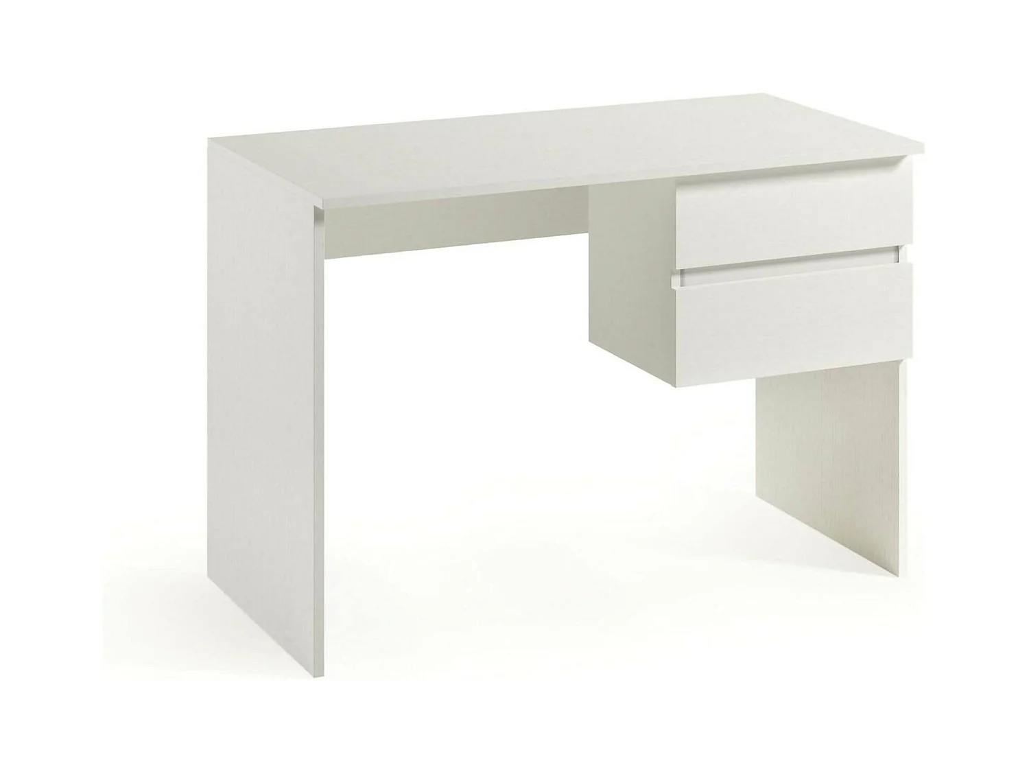 Bureau Carpino, Bureau linéaire avec 2 tiroirs, Table d'étude polyvalente et peu encombrante, 100% Made in Italy, 110x53h76 cm, Blanc