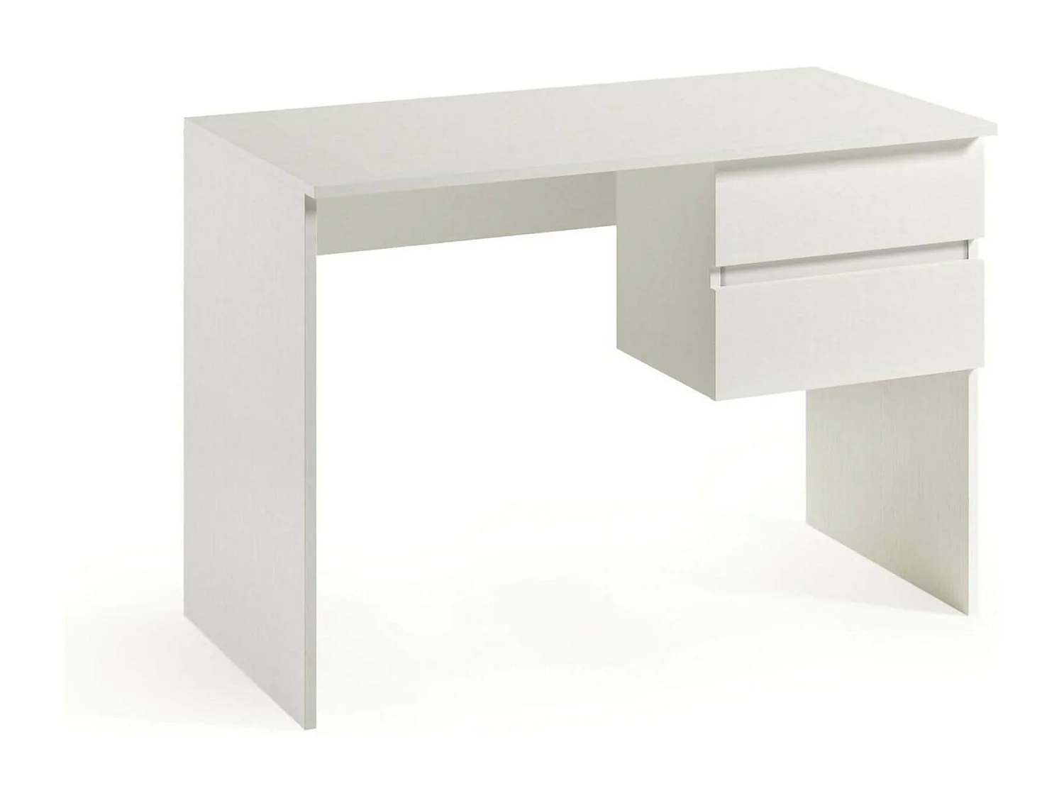 Bureau Carpino, Bureau linéaire avec 2 tiroirs, Table d'étude polyvalente et peu encombrante, 100% Made in Italy, 110x53h76 cm, Blanc