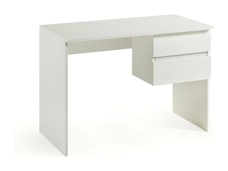 Mesa Dbarbier, Mesa linear com 2 gavetas, Mesa de estudo multiuso e que economiza espaço, 100% Made in Italy, 110x53h76 cm, Branco