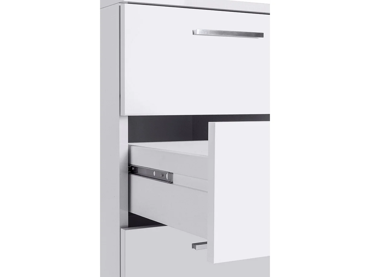 Dcerretell Bureau, Hoekbureau met Hendel, Multifunctioneel Bureau, 180x90h160 cm, Wit